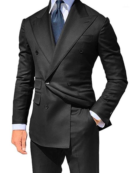 men's suits & blazers formal double breated tuxedo 2 pieces for prom/wedding/business, White;black
men's suits & blazers formal double breated tuxedo 2 pieces for prom/wedding/business, White;black