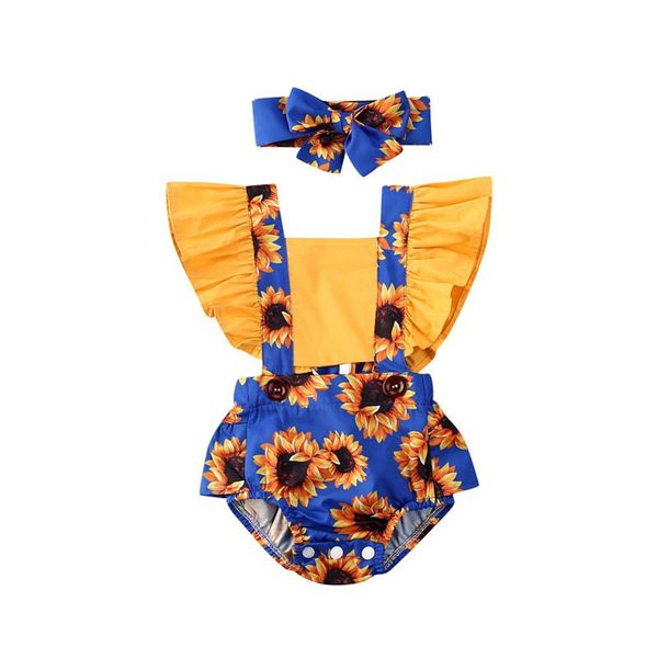 rompers 2021 infant baby girl bodysuits headband sunflower print ruffles short sleeve backless jumpsuit headwear 2pcs outfits summer, Blue
rompers 2021 infant baby girl bodysuits headband sunflower print ruffles short sleeve backless jumpsuit headwear 2pcs outfits summer, Blue