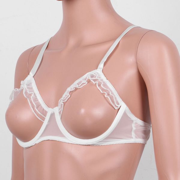 womens lingerie spaghetti straps erotic underwired open bras see through sheer mesh bralette open cup ruffled shelf bra top, Black;white
womens lingerie spaghetti straps erotic underwired open bras see through sheer mesh bralette open cup ruffled shelf bra top, Black;white
