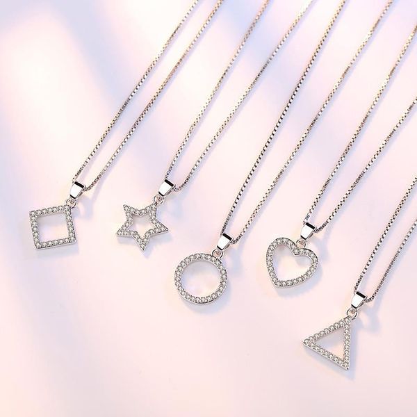 five-pointed star heart-shaped heart crystal chain pendant necklace for women korean simple girl gift presenr accessories chokers, Golden;silver
five-pointed star heart-shaped heart crystal chain pendant necklace for women korean simple girl gift presenr accessories chokers, Golden;silver