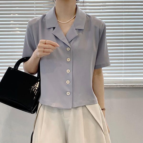 women's blouses & shirts chic solid temperament crop mujer korean style for women 2021 summer elegant all-match woman button up shirt, White
women's blouses & shirts chic solid temperament crop mujer korean style for women 2021 summer elegant all-match woman button up shirt, White