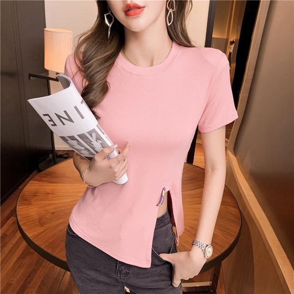 spring and summer korean design split short-sleeved t-shirt slim western style all-match solid color small shirt women women's, White
spring and summer korean design split short-sleeved t-shirt slim western style all-match solid color small shirt women women's, White