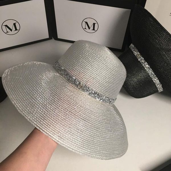 wide brim hats sunscreen silver sunshade hat women's summer tide versatile foldable straw beach travel dome fashion, Blue;gray
wide brim hats sunscreen silver sunshade hat women's summer tide versatile foldable straw beach travel dome fashion, Blue;gray