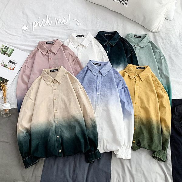 harajuku tie dye gradient couple shirt men's clothing long sleeve vintage punk fashion hip hop casual shirts for men, White;black
harajuku tie dye gradient couple shirt men's clothing long sleeve vintage punk fashion hip hop casual shirts for men, White;black