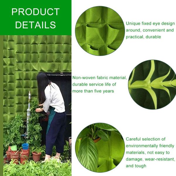 planters & pots 9/18/25/36 pockets green grow bags planter vertical garden vegetable bag seedling wall hanging growing
planters & pots 9/18/25/36 pockets green grow bags planter vertical garden vegetable bag seedling wall hanging growing
