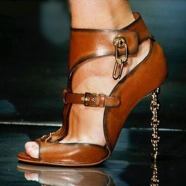 luxury metal chain high heel sandals cut-out ankle strap runway boots t gladiator heels dress shoes celebrating party shoe, Black
luxury metal chain high heel sandals cut-out ankle strap runway boots t gladiator heels dress shoes celebrating party shoe, Black