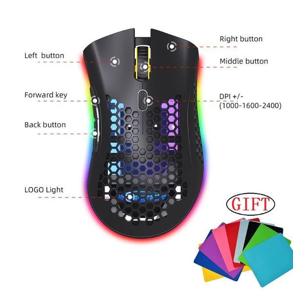 wireless gaming mouse honeycomb hollow ergonomically designed usb transmission professional rgb gamer pad mice
wireless gaming mouse honeycomb hollow ergonomically designed usb transmission professional rgb gamer pad mice