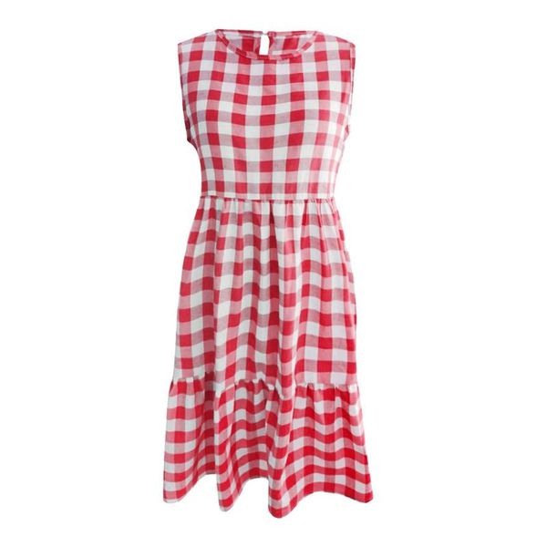 40# women dresses plaid sleeveless summer casual sundress a line loose swing dress plus size robe femme, Black;gray
40# women dresses plaid sleeveless summer casual sundress a line loose swing dress plus size robe femme, Black;gray
