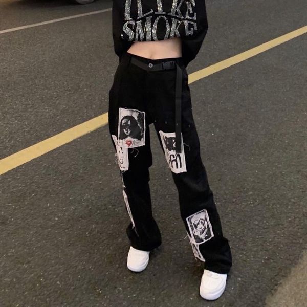 women's jeans cool funny punk print girl pants fashion trousers harajuku high street denim bagge autumn korean boyfriend femme, Blue
women's jeans cool funny punk print girl pants fashion trousers harajuku high street denim bagge autumn korean boyfriend femme, Blue