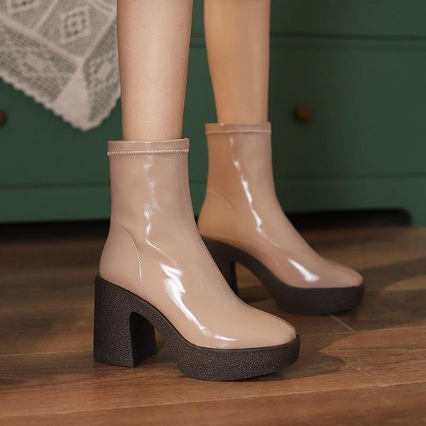 boots brand shoes autumn winter microfiber patent leather woman ankle high heels black green thick platform riding
boots brand shoes autumn winter microfiber patent leather woman ankle high heels black green thick platform riding