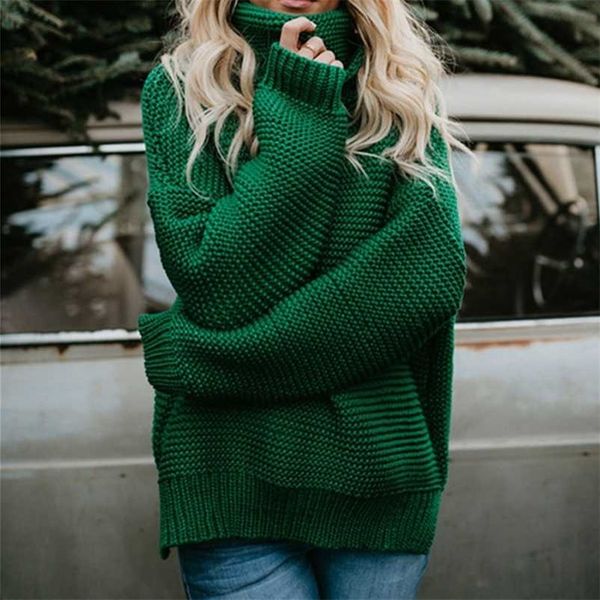 women pullover turtle neck autumn winter clothes warm knitted oversized turtleneck sweater for women's green woman 211122, White;black
women pullover turtle neck autumn winter clothes warm knitted oversized turtleneck sweater for women's green woman 211122, White;black