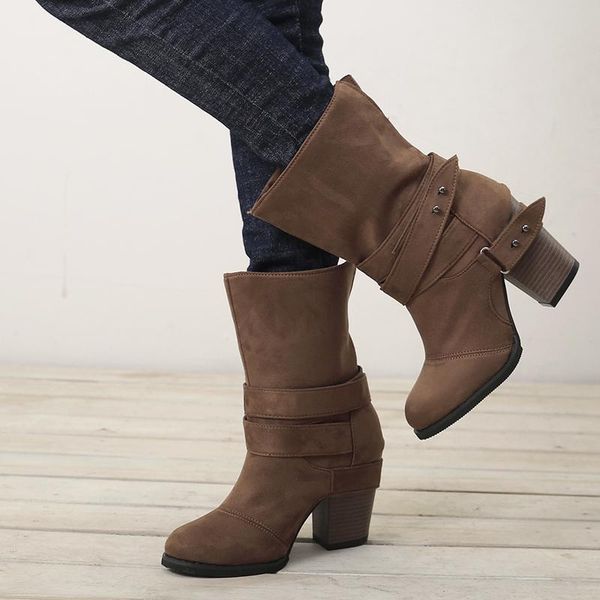 boots ladies suede buckle snow fashion casual high heels thick heel short mid-cut women, Black
boots ladies suede buckle snow fashion casual high heels thick heel short mid-cut women, Black