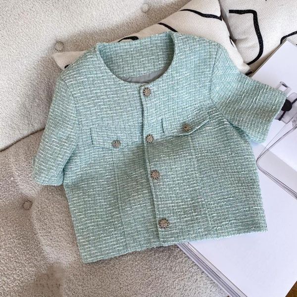 women's jackets chic french green woven tweed jacket women coat summer single breasted short sleeves cardigan female sweet ladies cloth, Black;brown
women's jackets chic french green woven tweed jacket women coat summer single breasted short sleeves cardigan female sweet ladies cloth, Black;brown