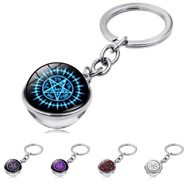 keychains wg 1pc five-pointed star magic array time gem stone cabochon keyring pendant glass ball metal keychain ornament, Silver
keychains wg 1pc five-pointed star magic array time gem stone cabochon keyring pendant glass ball metal keychain ornament, Silver