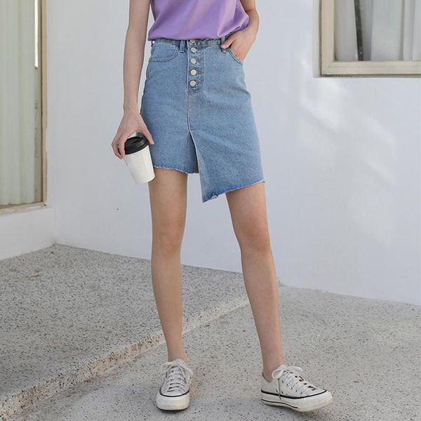 sungtin high waist denim mini skirt women vintage asymmetrical solid bodycon irregular button blue casual jeans streetwear skirts, Black
sungtin high waist denim mini skirt women vintage asymmetrical solid bodycon irregular button blue casual jeans streetwear skirts, Black