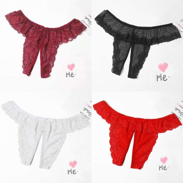 open thong women's underwear temptation crotch fun lace transparent large t-pants, Black;white
open thong women's underwear temptation crotch fun lace transparent large t-pants, Black;white