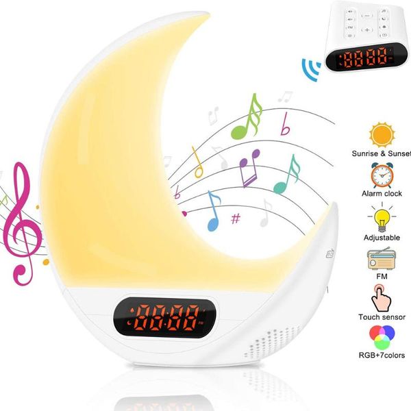 other clocks & accessories multifunctional moon wake-up light alarm clock simulates sunrise and sunset to help sleep bedside led remote cont
other clocks & accessories multifunctional moon wake-up light alarm clock simulates sunrise and sunset to help sleep bedside led remote cont