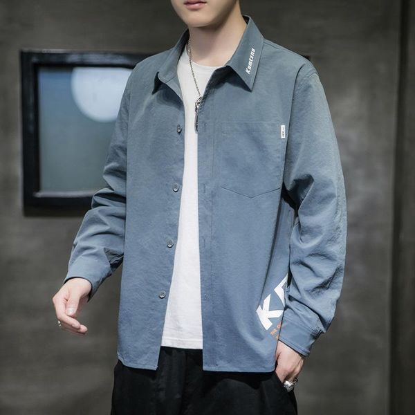 men's casual shirts men clothing 2021 spring autumn korean long-sleeved trendy camisas para hombre, White;black
men's casual shirts men clothing 2021 spring autumn korean long-sleeved trendy camisas para hombre, White;black