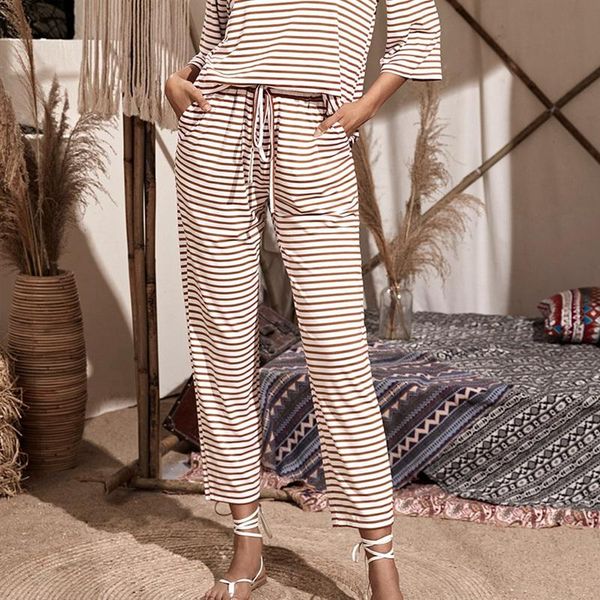 women's comfortable striped printed drawstring wide leg casual pants & capris, Black;white
women's comfortable striped printed drawstring wide leg casual pants & capris, Black;white