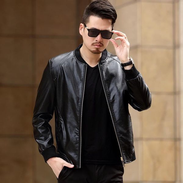 men's fur & faux spring male leather jacket business casaco pu coat for men jaqueta de couro masculino overcoat jackets cj307, Black
men's fur & faux spring male leather jacket business casaco pu coat for men jaqueta de couro masculino overcoat jackets cj307, Black