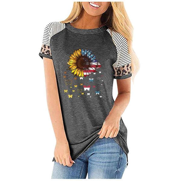 fashion ladies casual slim round neck leopard striped t-shirts summer patchwork floral printing clothes women's t-shirt, White
fashion ladies casual slim round neck leopard striped t-shirts summer patchwork floral printing clothes women's t-shirt, White