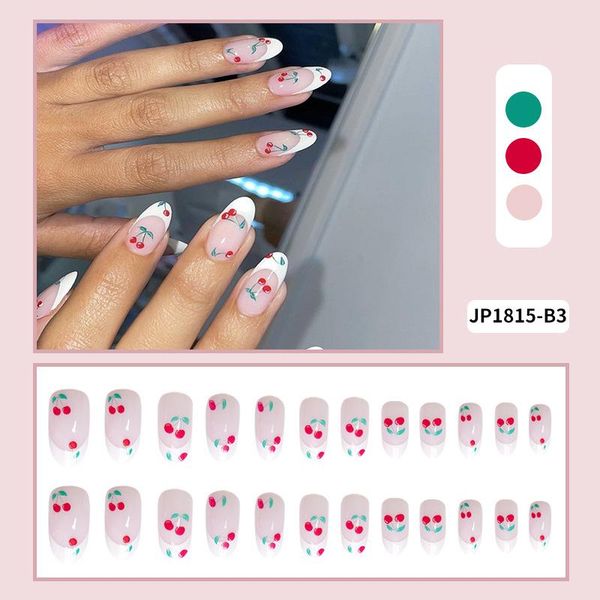 false nails 24 pcs/set cute red cherry long round pink fake reusable ultra thin french nude with liquid glue drop, Red;gold
false nails 24 pcs/set cute red cherry long round pink fake reusable ultra thin french nude with liquid glue drop, Red;gold