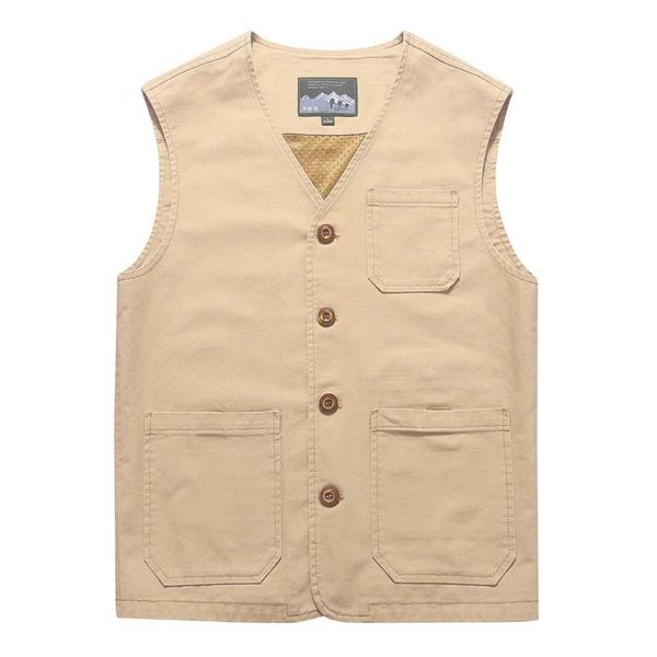 men's vests tooling vest simple v-neck cotton blended khaki solid single breasted for daily casual outdoor male, Black;white
men's vests tooling vest simple v-neck cotton blended khaki solid single breasted for daily casual outdoor male, Black;white