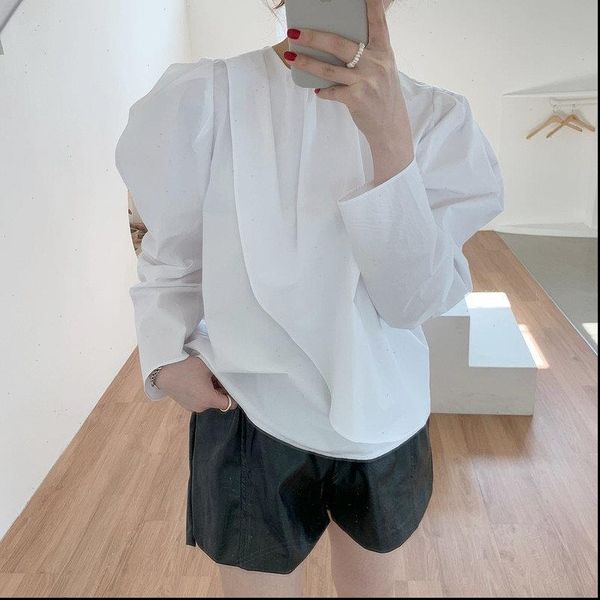 women blouses all match solid brief autumn loose full sleeves stylish chic office lady shirts, White
women blouses all match solid brief autumn loose full sleeves stylish chic office lady shirts, White