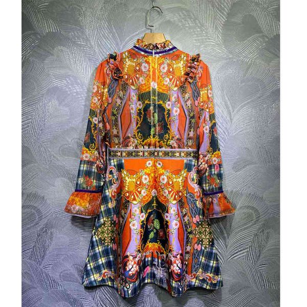 dress seqinyy ed in vintage orange flowers purple plaid printing 2021 spring summer fashion design frilly mini jacquard track, Black;gray
dress seqinyy ed in vintage orange flowers purple plaid printing 2021 spring summer fashion design frilly mini jacquard track, Black;gray