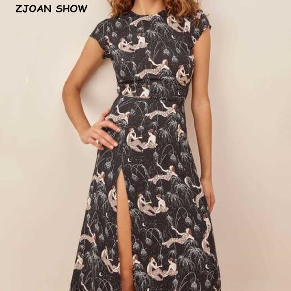 casual dresses 2021 summer retro short sleeve people ladies print backless dress for woman hollow out back hem slit midi holiday 1, Black;gray
casual dresses 2021 summer retro short sleeve people ladies print backless dress for woman hollow out back hem slit midi holiday 1, Black;gray