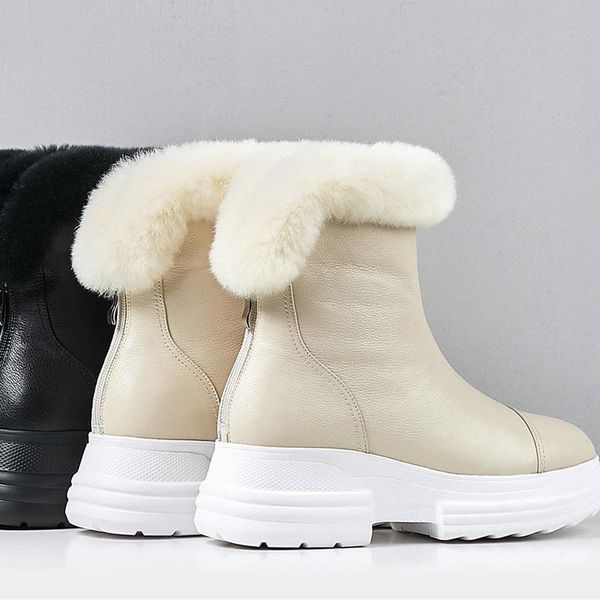full grain leather women winter shoes wool blend inside warm snow boots eva bottom 6 cm fur ankle with zip, Black
full grain leather women winter shoes wool blend inside warm snow boots eva bottom 6 cm fur ankle with zip, Black