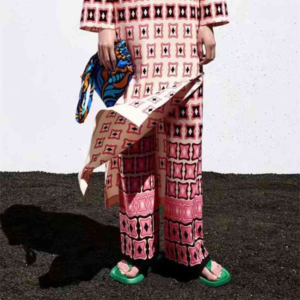 women summer casual flare pants za geometric print pockets female fashion street trousers clothing 210513, Blue
women summer casual flare pants za geometric print pockets female fashion street trousers clothing 210513, Blue