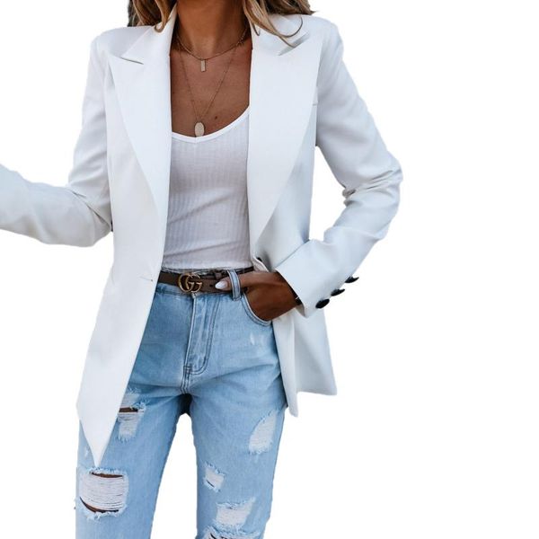 women's jackets women coat fashion elegant one buttons solid color long sleeve casual spring autumn jacket coats plus size, Black;brown
women's jackets women coat fashion elegant one buttons solid color long sleeve casual spring autumn jacket coats plus size, Black;brown