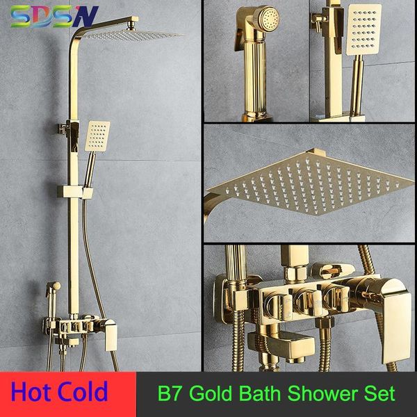 luxury gold shower faucet cold and water mixer rain bath set retro knob switch system bathroom sets
luxury gold shower faucet cold and water mixer rain bath set retro knob switch system bathroom sets