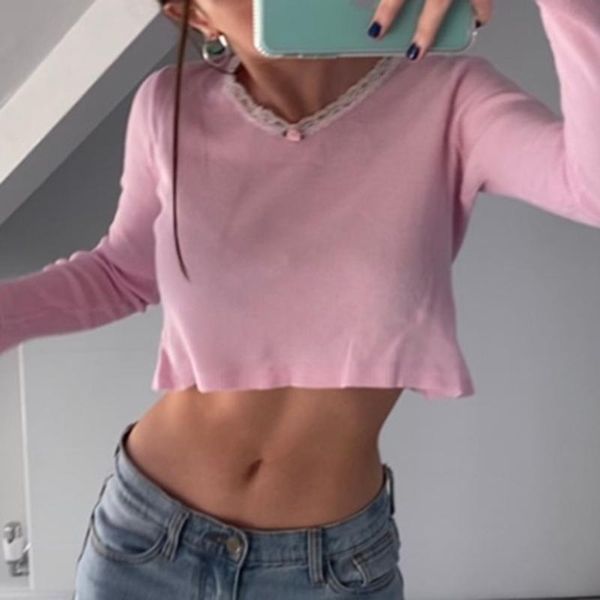 dropshopping white lace long sleeve cropped tshirt pink casual sweat cute y2k t-shirt women autumn cotton fashion crop 90s women's
dropshopping white lace long sleeve cropped tshirt pink casual sweat cute y2k t-shirt women autumn cotton fashion crop 90s women's