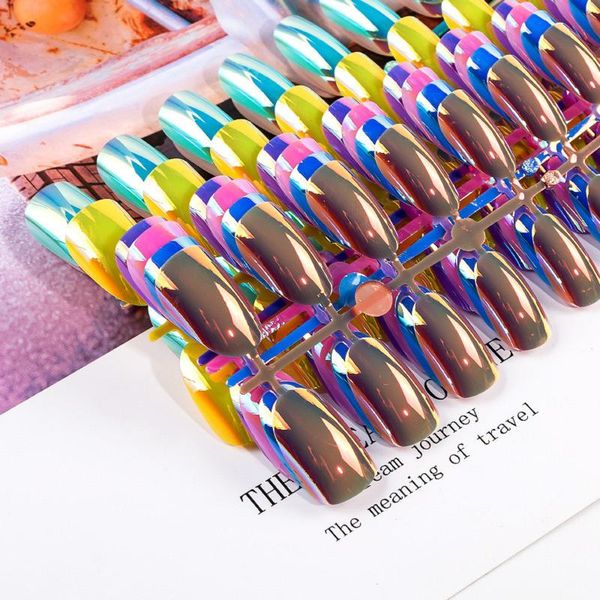 false nails nail art finished 24 pieces of electroplating magic mirror neon patches press on coffin long, Red;gold
false nails nail art finished 24 pieces of electroplating magic mirror neon patches press on coffin long, Red;gold