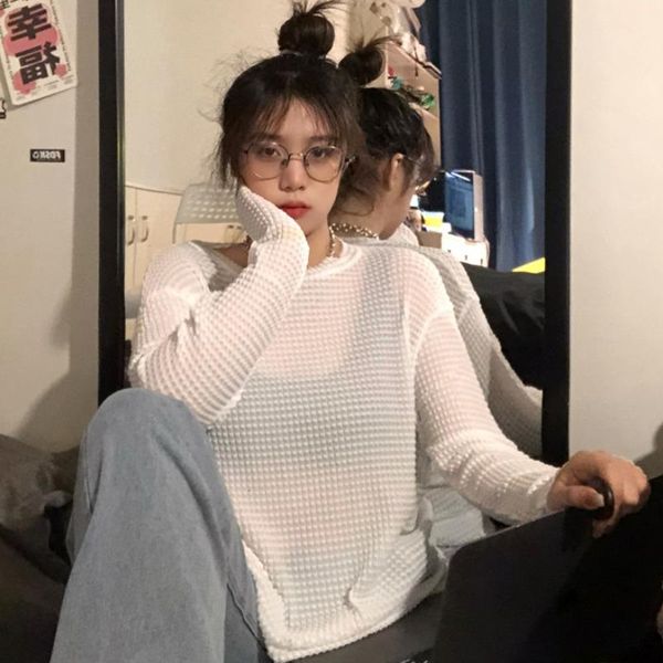 white black long sleeve sun protection t shirt for women clothing korean causal loose o-neck tees spring autumn ladies women's t-shirt
white black long sleeve sun protection t shirt for women clothing korean causal loose o-neck tees spring autumn ladies women's t-shirt