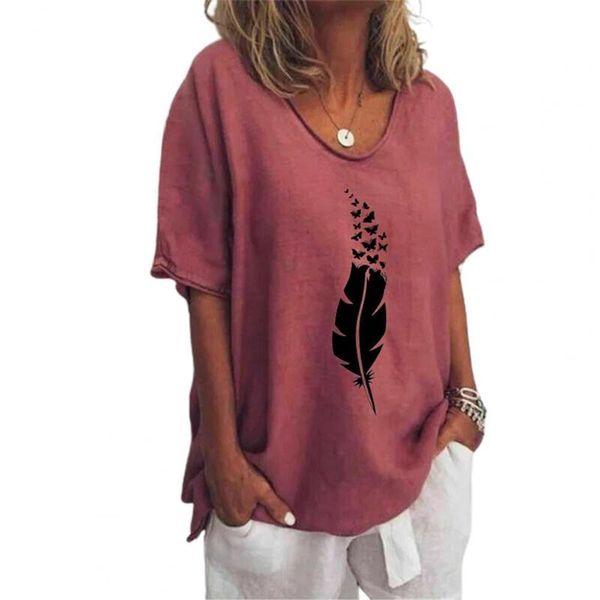 women's blouses & shirts casual women blouse feather butterflies print batwing sleeve summer solid color round neck all match for daily, White
women's blouses & shirts casual women blouse feather butterflies print batwing sleeve summer solid color round neck all match for daily, White