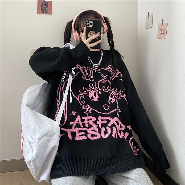 japanese cartoon sailor moon women sweater casual harajuku ins punk gothic long sleeve plus size loose hip hop ulzzang women's sweaters, White;black
japanese cartoon sailor moon women sweater casual harajuku ins punk gothic long sleeve plus size loose hip hop ulzzang women's sweaters, White;black