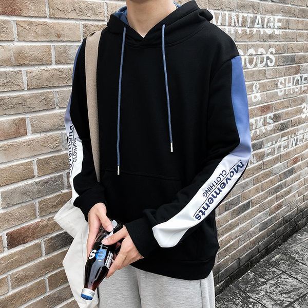 men's hoodies & sweatshirts men hooded pullover with pockets crewneck sweatshirt stitching long sleeves clothing street lounge wear str, Black
men's hoodies & sweatshirts men hooded pullover with pockets crewneck sweatshirt stitching long sleeves clothing street lounge wear str, Black