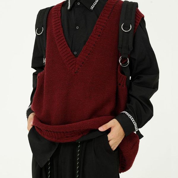 men's vests male women vintage streetwear hip hop sweaters men autumn v-neck broken hole pullover sweater sleeveless knitted vest, Black;white
men's vests male women vintage streetwear hip hop sweaters men autumn v-neck broken hole pullover sweater sleeveless knitted vest, Black;white