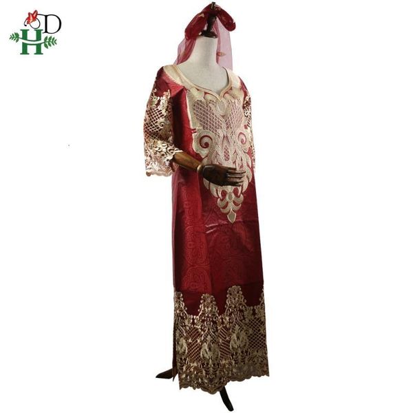 h&d african women lace plus size bazin es headwrap long robe africa lady clothes embroidery pattern maxi, Red
h&d african women lace plus size bazin es headwrap long robe africa lady clothes embroidery pattern maxi, Red