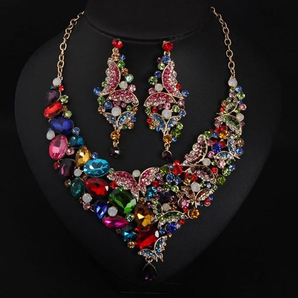 earrings & necklace mydaner luxury bridal jewelry set big statement multicolor glass crystal wedding anniversary sets, Silver
earrings & necklace mydaner luxury bridal jewelry set big statement multicolor glass crystal wedding anniversary sets, Silver