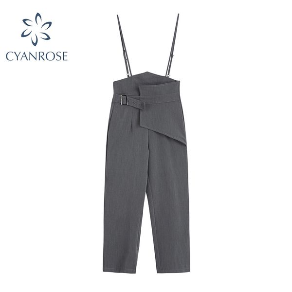 fashion lace up women suspender pants strap high waist grey spliced bandage office long trousers spring vintage jumpsuits 210417, Black;white
fashion lace up women suspender pants strap high waist grey spliced bandage office long trousers spring vintage jumpsuits 210417, Black;white