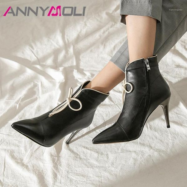 boots annymoli winter ankle women natural genuine leather zip thin heels short bow super high heel shoes ladies size 34-421, Black
boots annymoli winter ankle women natural genuine leather zip thin heels short bow super high heel shoes ladies size 34-421, Black