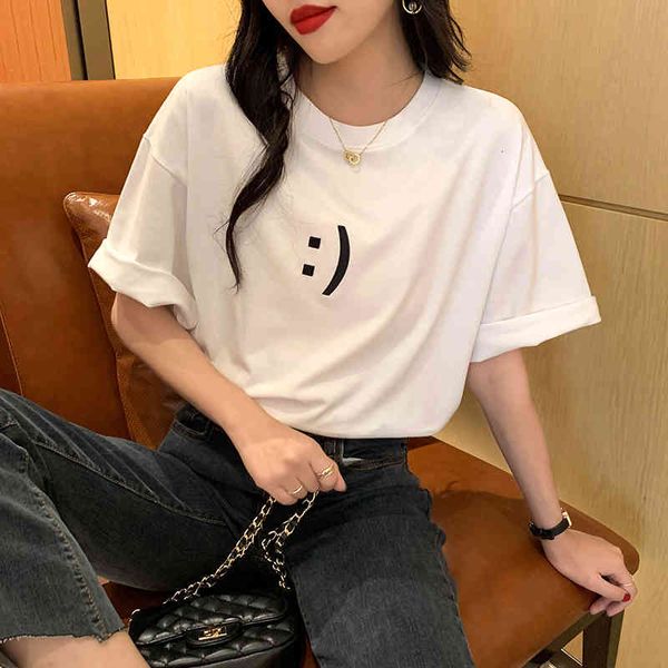 print embroidered summer time white joker with short sleeve women's t-shirts cotton t-shirt
print embroidered summer time white joker with short sleeve women's t-shirts cotton t-shirt