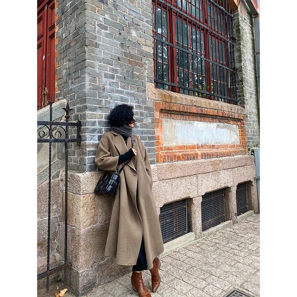 women's wool & blends of buckle 100 points high count double-sided velvet cashmere coat female temperament long winter, Black
women's wool & blends of buckle 100 points high count double-sided velvet cashmere coat female temperament long winter, Black
