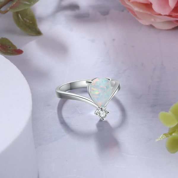 cluster rings 925 sterling silver ring with water drop shaped opal stone wedding engagement gifts, Golden;silver
cluster rings 925 sterling silver ring with water drop shaped opal stone wedding engagement gifts, Golden;silver