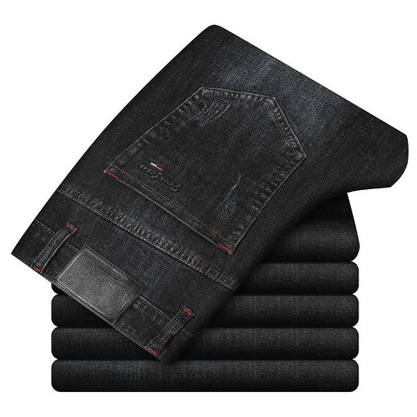 men's jeans 3-color classic regular fit business 2021 autumn fashion casual black stretch denim pants male brand trousers, Blue
men's jeans 3-color classic regular fit business 2021 autumn fashion casual black stretch denim pants male brand trousers, Blue
