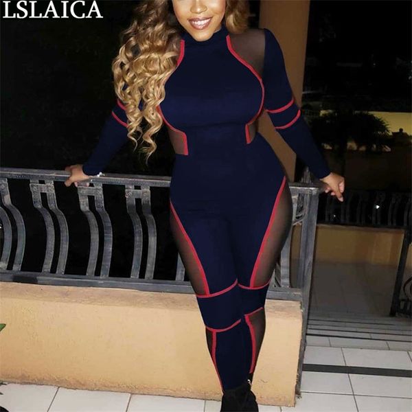 women jumpsuit romper bodysuit mesh patchwork long sleeve o neck bodycon autumn slim outfit clubwear 210515, Black;white
women jumpsuit romper bodysuit mesh patchwork long sleeve o neck bodycon autumn slim outfit clubwear 210515, Black;white